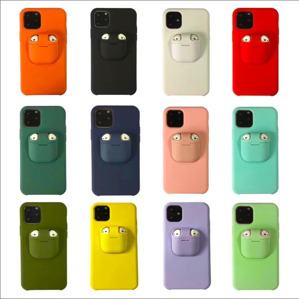 IPHONE CASE WITH BUILT IN AIRPODS HOLDER